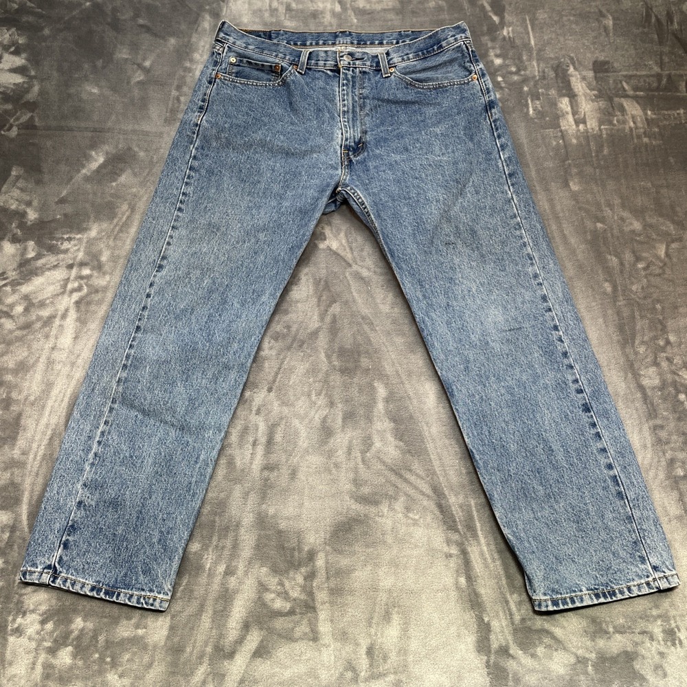Levi's 505 Men Jeans In Blue Size 38x30 100% Cotton Made In Lesotho